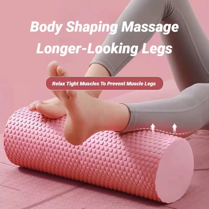 Hexagonal Yoga Roller: round EVA Foam Cylinder for Pilates & Enhanced Home Workouts (Diameter 9.5Cm, Length 29.7Cm)