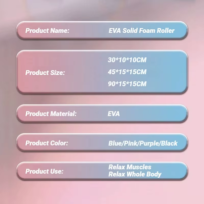 Hexagonal Yoga Roller: round EVA Foam Cylinder for Pilates & Enhanced Home Workouts (Diameter 9.5Cm, Length 29.7Cm)