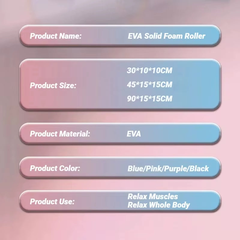 Hexagonal Yoga Roller: round EVA Foam Cylinder for Pilates & Enhanced Home Workouts (Diameter 9.5Cm, Length 29.7Cm)